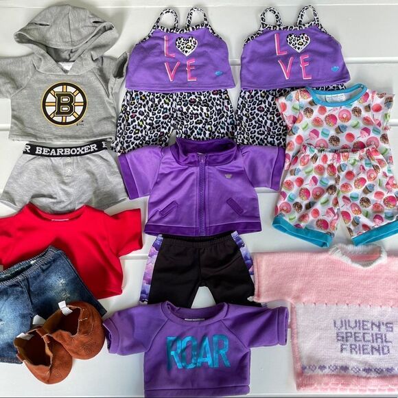Build-A-Bear Clothing Lot of 15 Items Stuffed Animal Tops, Bottoms, and Shoes - Picture 1 of 12